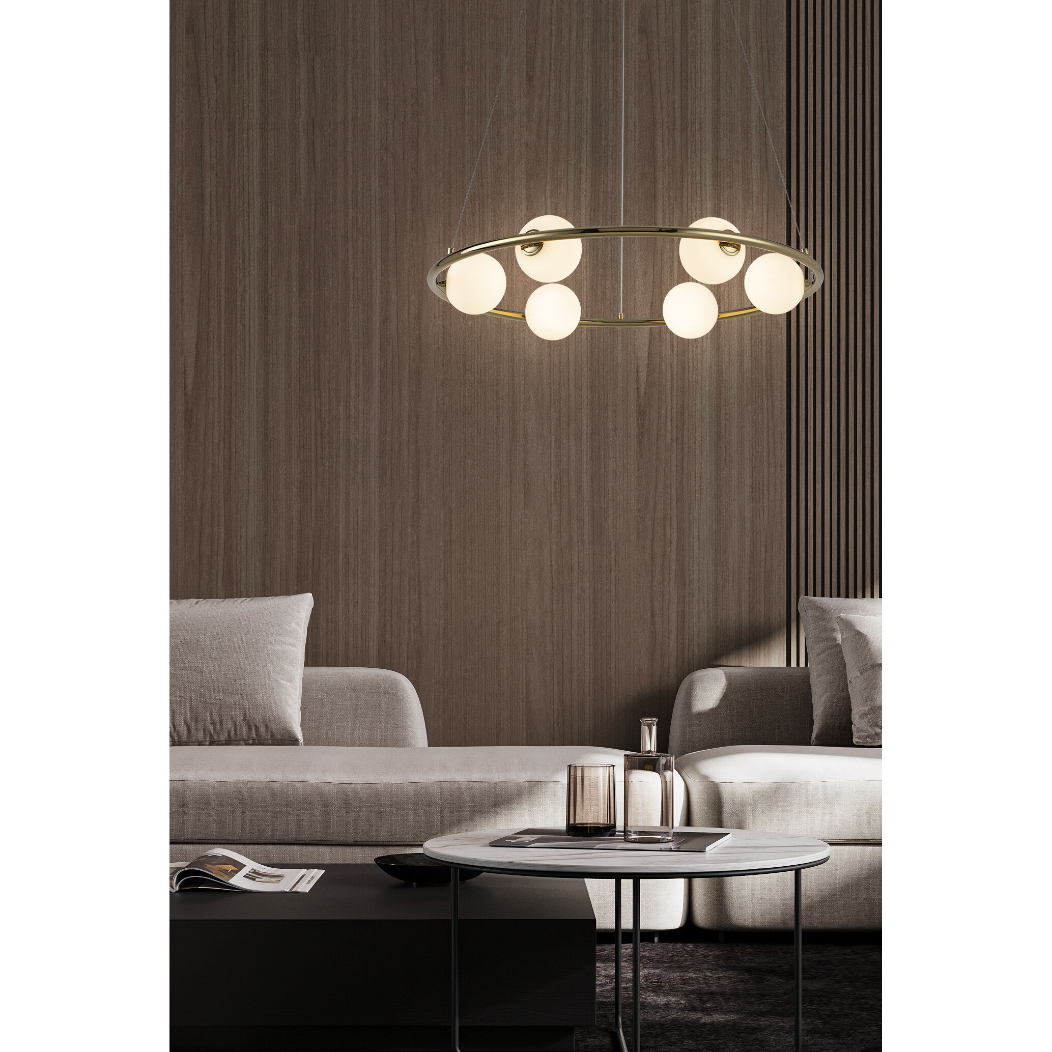 Pearl LED 26 inch Polished Brass Pendant Ceiling Light