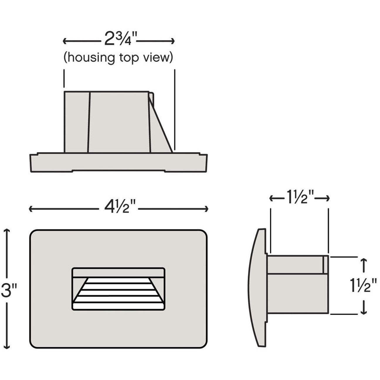 Hardy Island Luna 120v 4.00 watt Titanium Landscape Step Light in 2700K, Horizontal