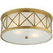 Suzanne Kasler Montpelier 3 Light 16 inch Hand-Rubbed Antique Brass Flush Mount Ceiling Light, Large