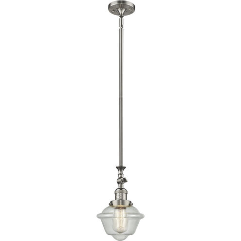 Franklin Restoration Oxford 1 Light 7.5 inch Brushed Satin Nickel Mini Pendant Ceiling Light in Incandescent, Seedy, Franklin Restoration