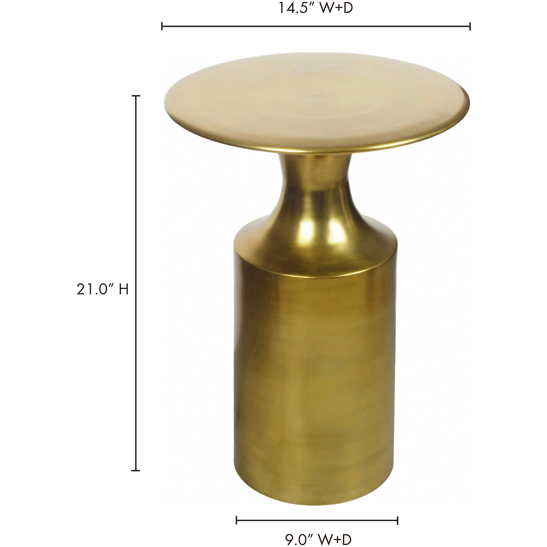 Rassa 21 X 14.5 inch Polished Zinc Accent Table