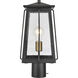 Kirkdale 2 Light 17 inch Matte Black with Natural Brass Outdoor Post Light