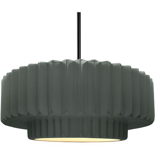 Radiance 1 Light 16.25 inch Pewter Green and Matte Black Pendant Ceiling Light