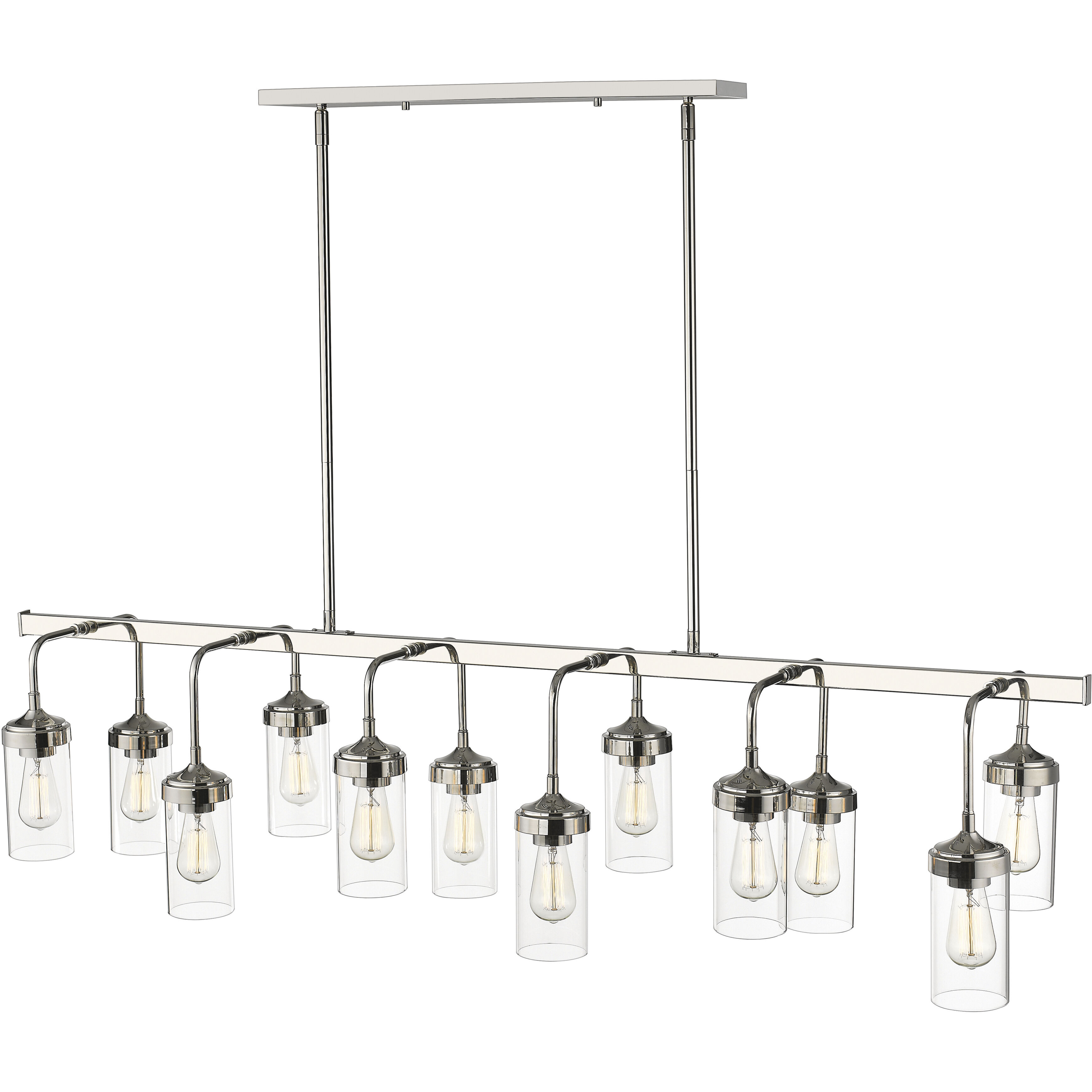 Calliope 12 Light 60 inch Polished Nickel Linear Chandelier Ceiling Light