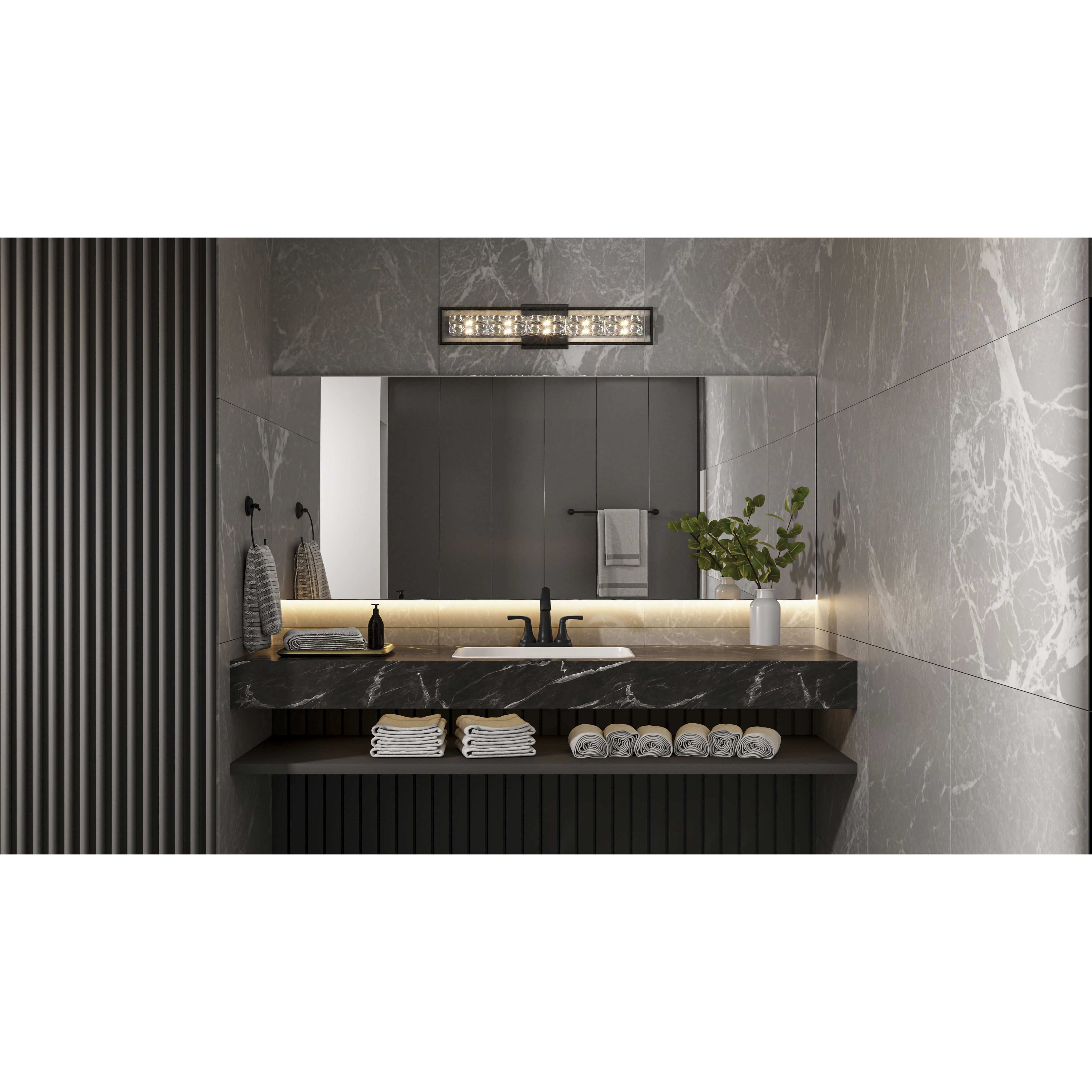 Dazzle LED 33.25 inch Matte Black Bath Light Wall Light, Large