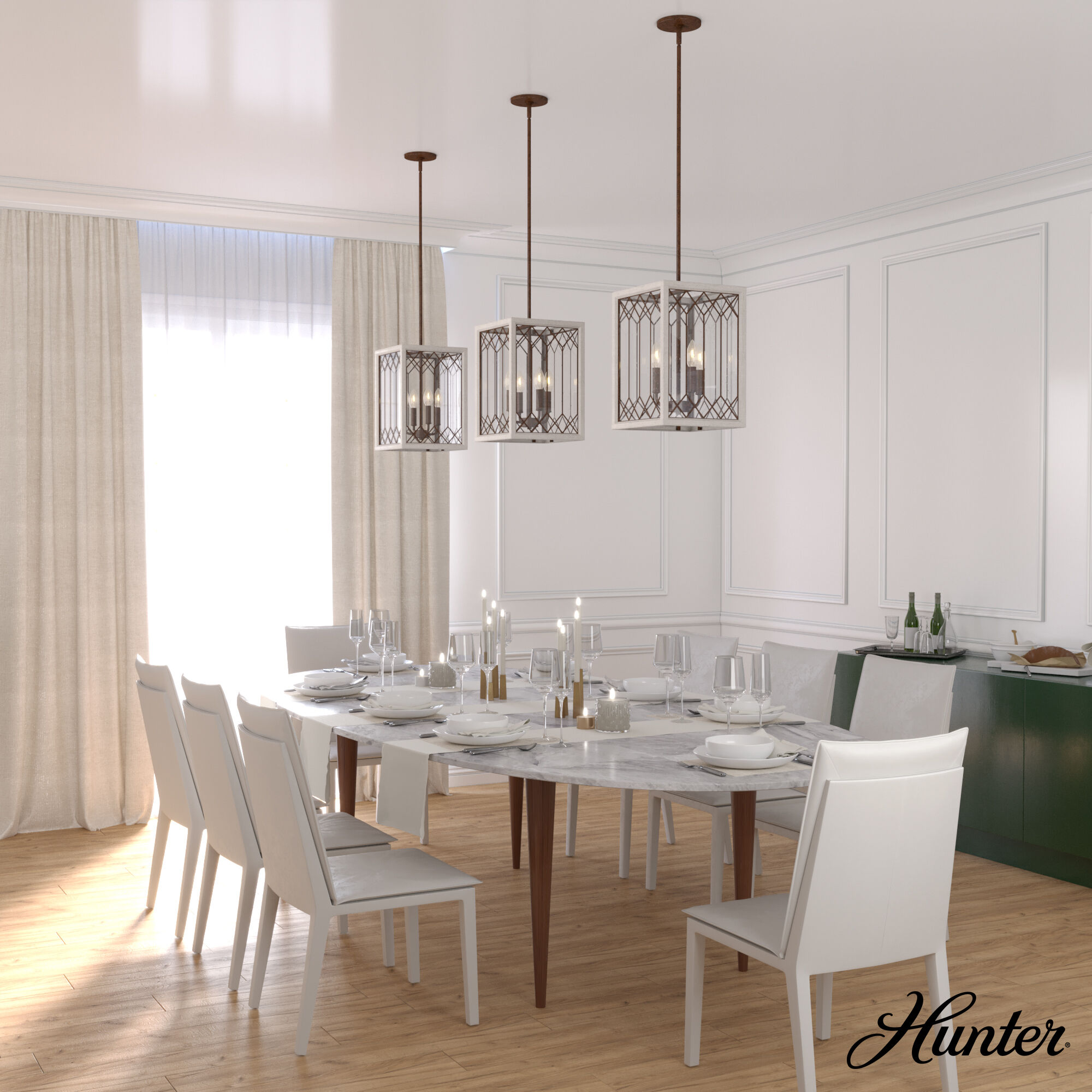 Chevron 4 Light 11 inch Textured Rust and Distressed White Lantern Pendant Ceiling Light, Small