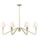 Yep Kennedy Island Light Ceiling Light in Brushed Champagne Brass, Ivory Linen