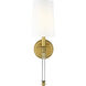 Mila 1 Light 5.5 inch Rubbed Brass Wall Sconce Wall Light