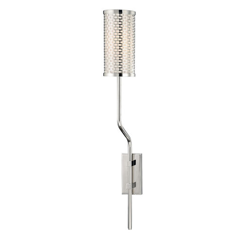 Hugo 1 Light 3.5 inch Polished Nickel Wall Sconce Wall Light, White, Metal Mesh