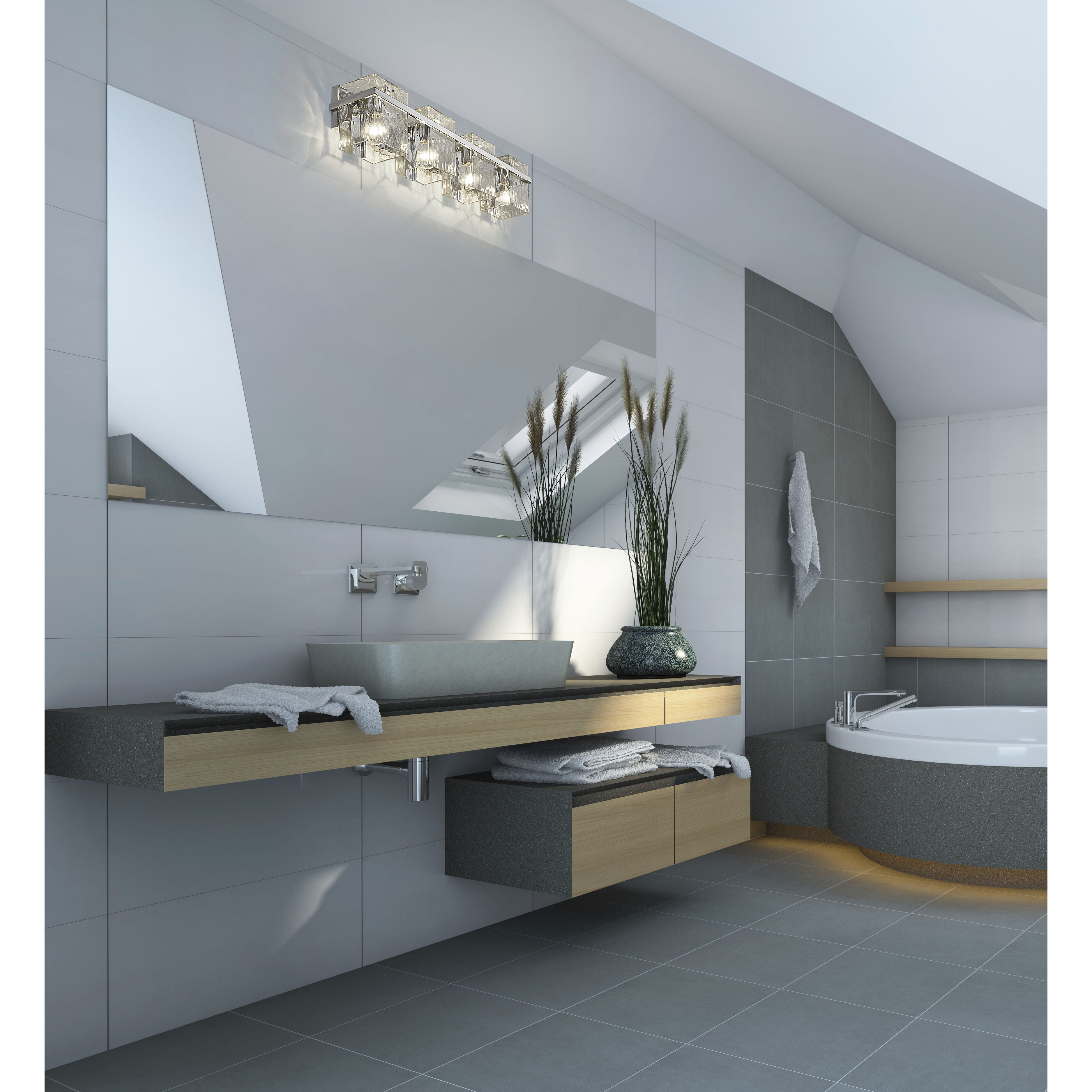 Bennington 4 Light 29.25 inch Chrome Vanity Wall Light