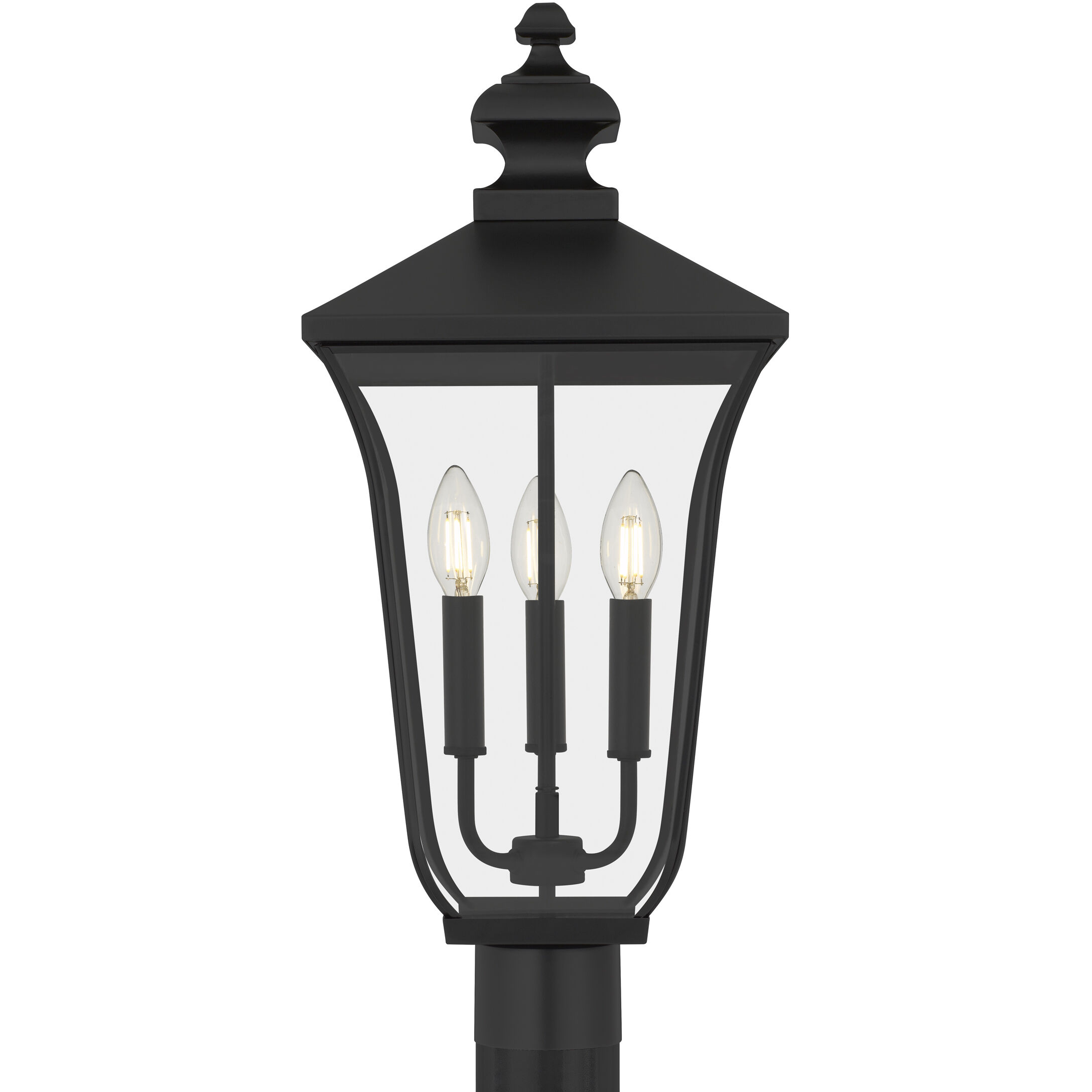 Farley 3 Light 22.75 inch Matte Black Outdoor Post Lantern