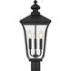 Farley 3 Light 22.75 inch Matte Black Outdoor Post Lantern