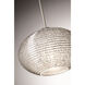 Lasso LED Satin Nickel Pendant Ceiling Light in Glitter Glass