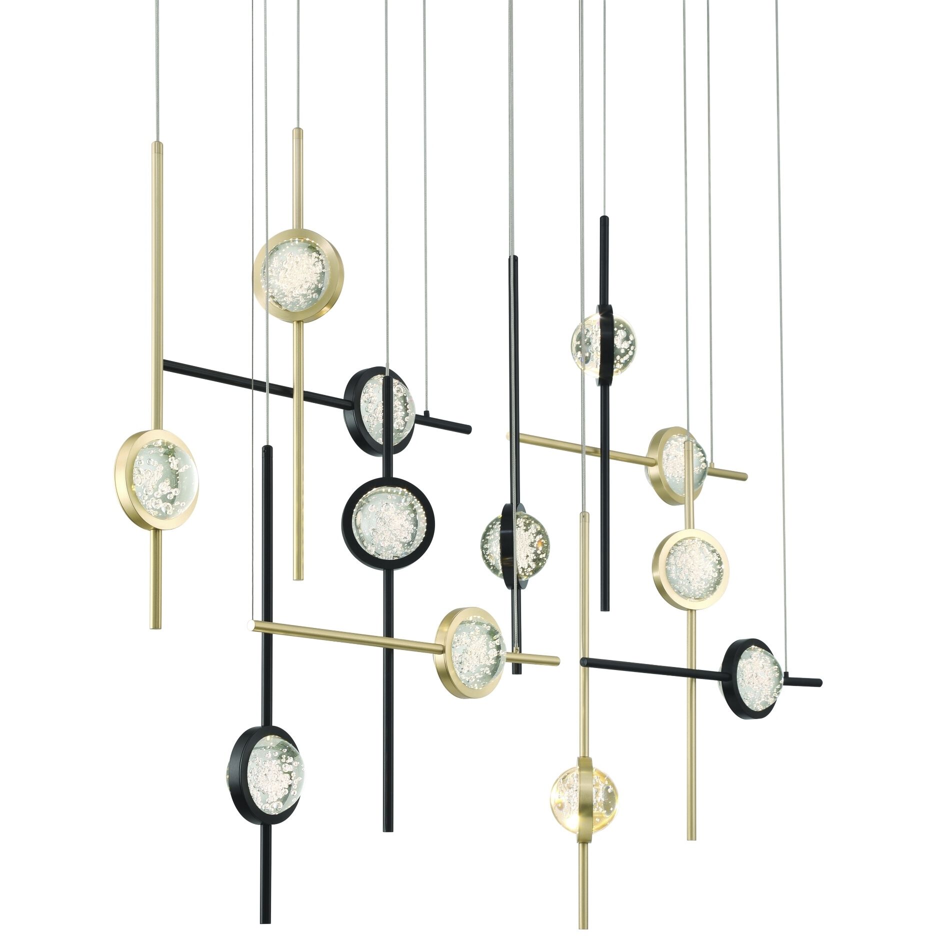 Barletta 12 Light 7.75 inch Gold and Black Chandelier Ceiling Light