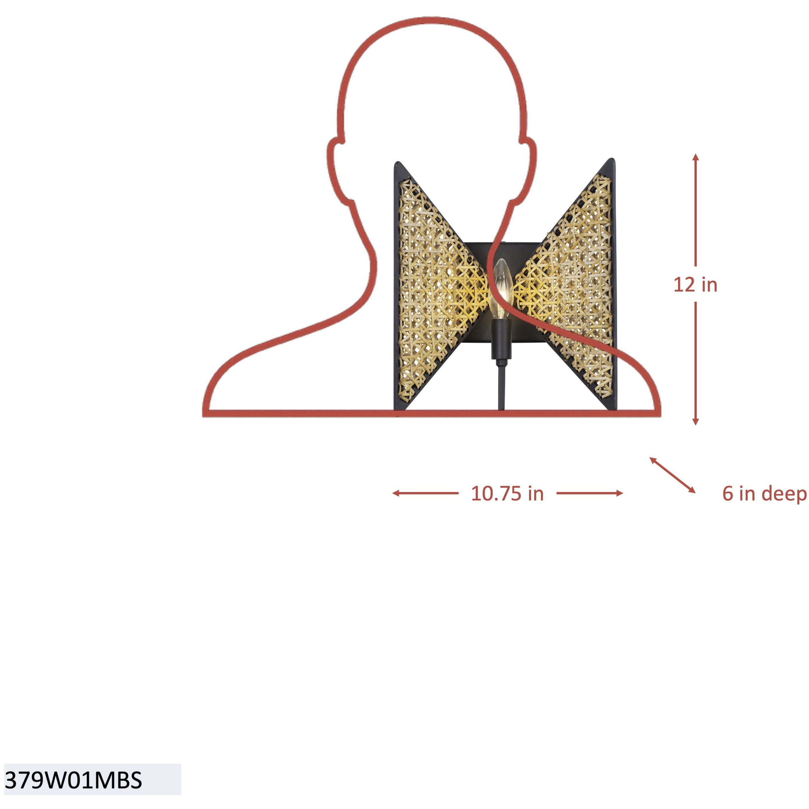 Machina 1 Light 10.75 inch Matte Black with Sulihiya Wall Sconce Wall Light, Smithsonian Collaboration
