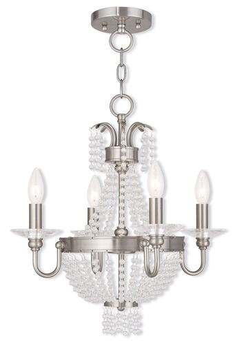 Valentina 4 Light 18 inch Brushed Nickel Convertible Mini Chandelier/Ceiling Mount Ceiling Light