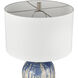 Winship 26 inch 150.00 watt White Crackle with Blue Table Lamp Portable Light