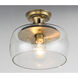 Goblet 1 Light 11 inch Bronze and Antique Brass Semi-Flush Mount Ceiling Light