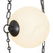 Petra 14.5 inch Urban Bronze and Cloud Glass Chandelier Ceiling Light