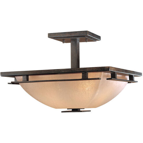 Lineage 2 Light Iron Oxide Semi Flush Mount Ceiling Light