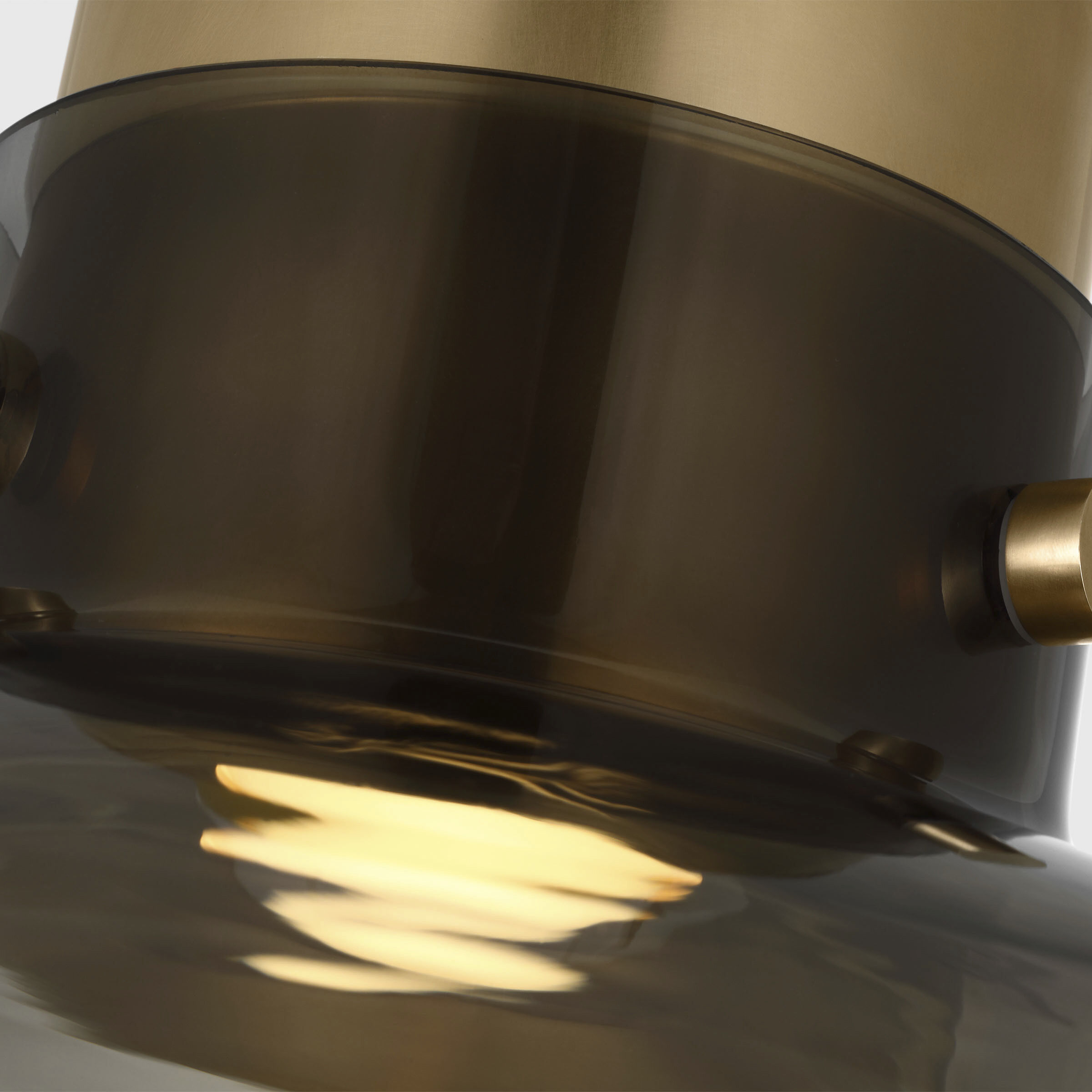 Avroko Morgan LED 18 inch Hand-Rubbed Antique Brass with Smoke Glass Flush Mount Ceiling Light