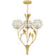 Dandelion 3 Light 22.75 inch Contemporary Silver Leaf and Silver and Contemporary Gold Leaf Pendant Ceiling Light