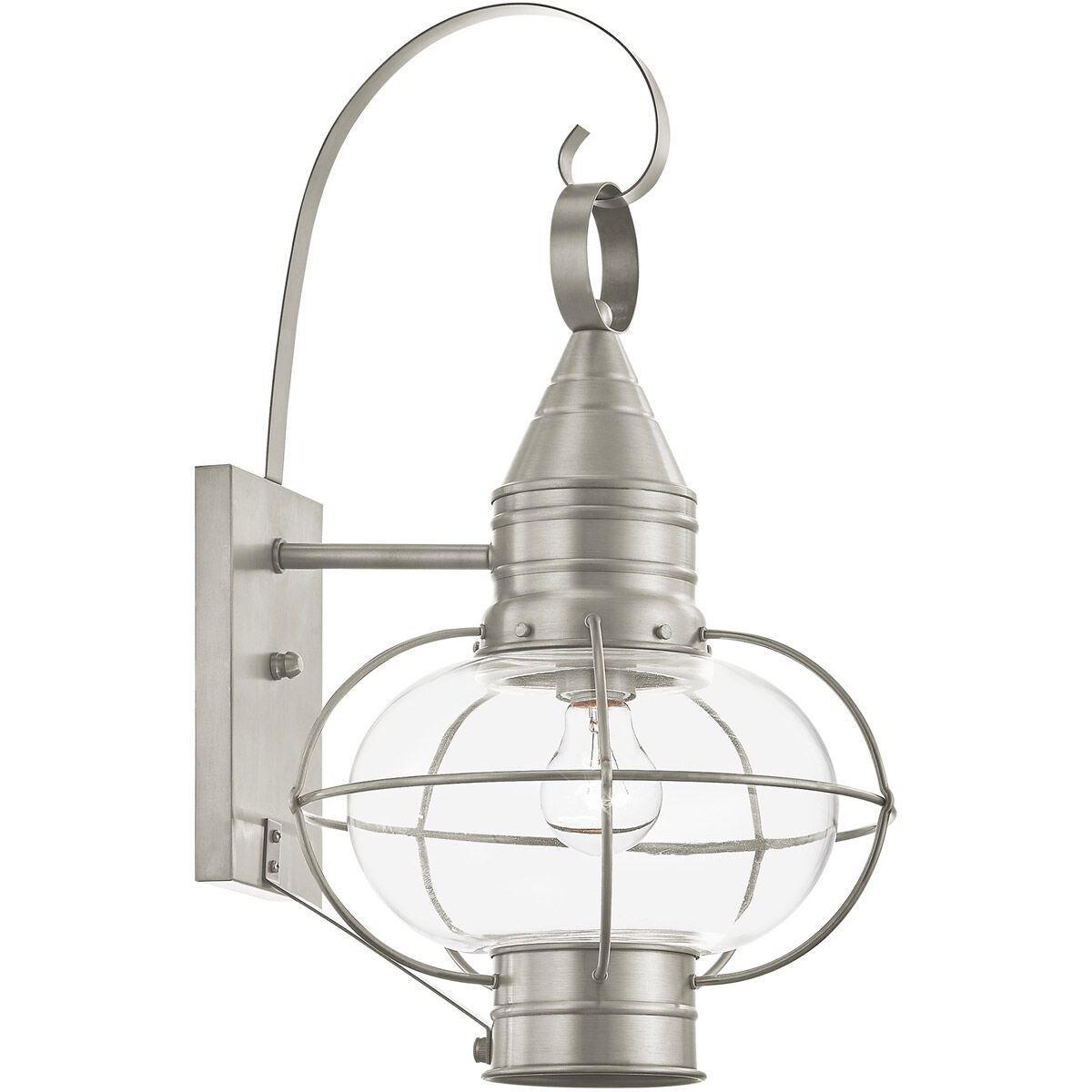 Newburyport 1 Light 21 inch Brushed Nickel Outdoor Wall Lantern