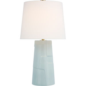 Barbara Barry Braque 28.75 inch 15.00 watt Ice Blue Porcelain Debossed Table Lamp Portable Light, Medium