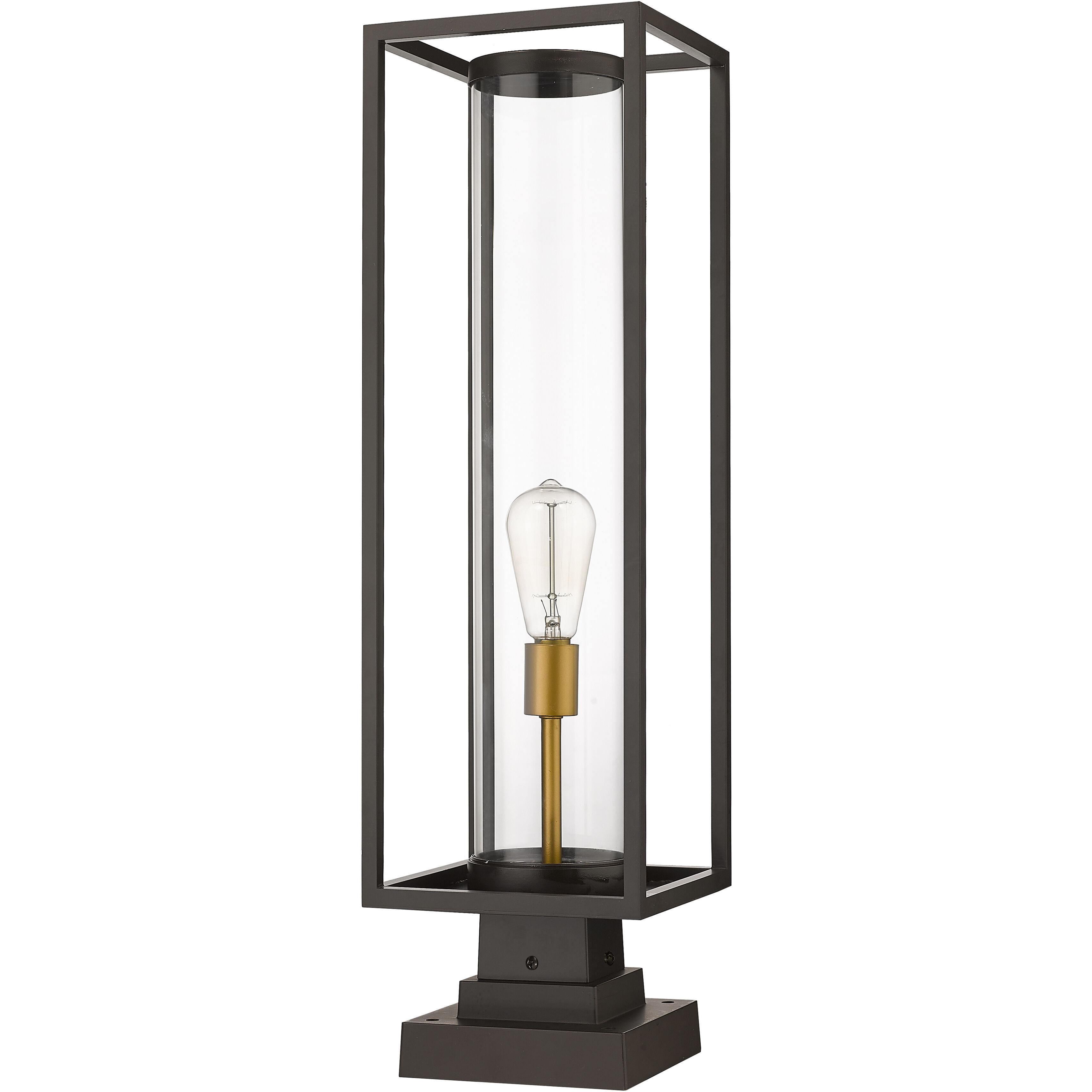 Dunbroch 1 Light 28.75 inch Deep Bronze and Outdoor Brass Outdoor Pier Mounted Fixture