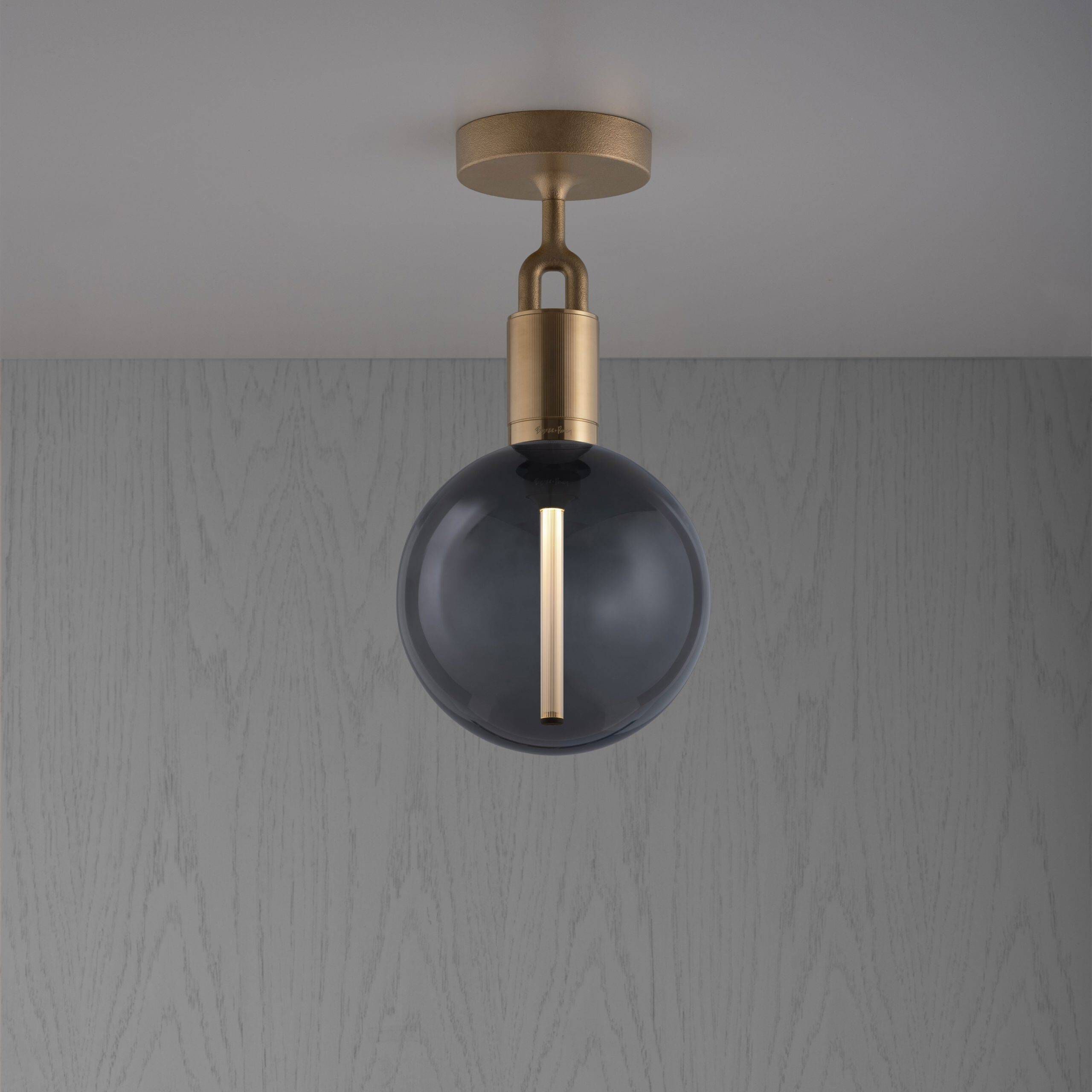 Forked LED 7.87 inch Brass Flush Mount Ceiling Light