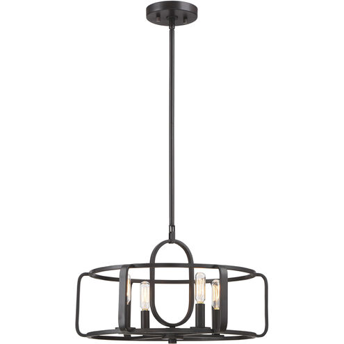 Santina 4 Light 18 inch English Bronze Covertible SemiFlush Ceiling Light, Convertible