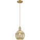 Downtown Urban Preston 1 Light 7 inch Brushed Brass Mini Pendant Ceiling Light in Mercury