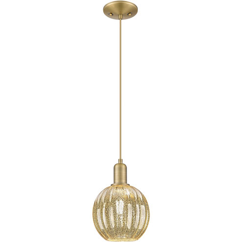 Downtown Urban Preston 1 Light 7 inch Brushed Brass Mini Pendant Ceiling Light in Mercury