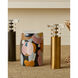 So Nouveau 12 inch Blue and Pink and Black and Rust and Yellow Accent Table