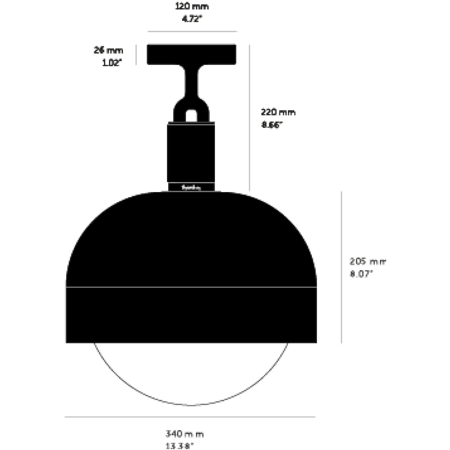 Forked LED 13.39 inch Burnt Steel Flush Mount Ceiling Light