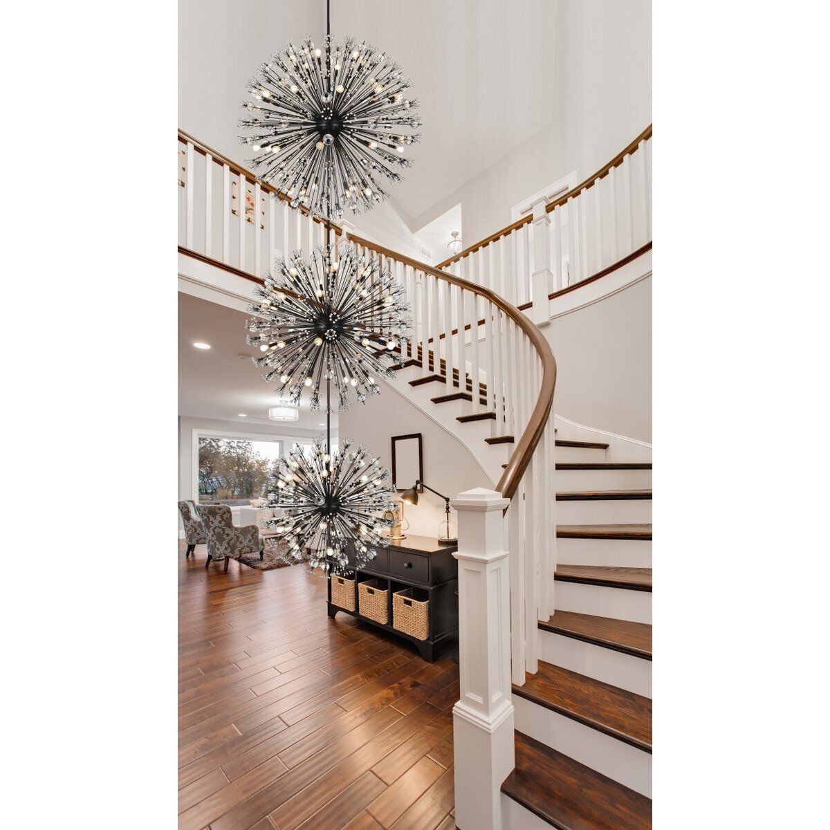Elegant Lighting 2500G50L3BK Vera 90 Light 50 inch Black Chandelier Ceiling Light