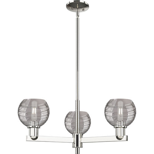 Downtown Urban Athens Deco Swirl 3 Light 17.63 inch Polished Nickel Chandelier Ceiling Light