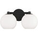 Ansley 2 Light 14.75 inch Matte Black Vanity Light Wall Light
