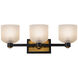 Lyndon LED 24.01 inch Black and Brushed Brass Bathroom Vanity Wall Light