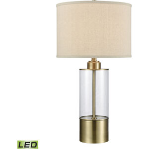 Fermont 28 inch 9.00 watt Clear with Antique Brass Table Lamp Portable Light