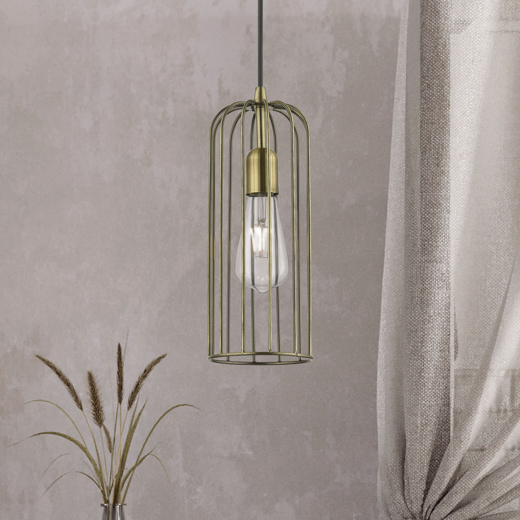 Glenbrook 1 Light 5 inch Antique Brass Pendant Ceiling Light