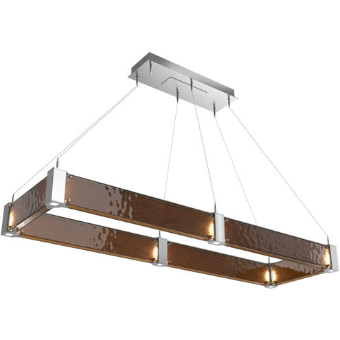 Parallel LED Classic Silver Linear Pendant Ceiling Light in Bronze Granite, 2700K LED, Rectangular