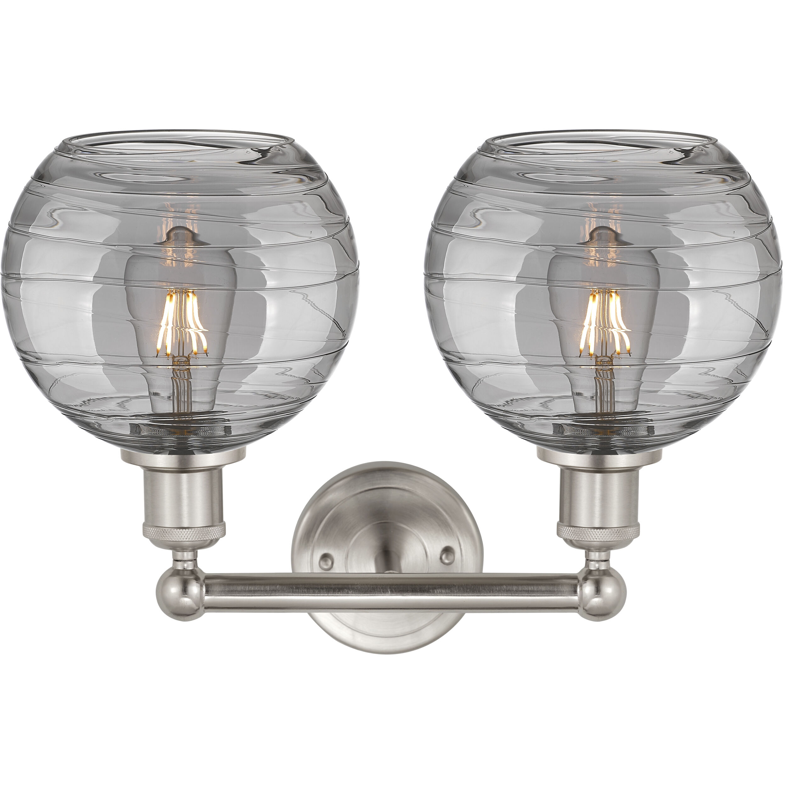 Edison Athens Deco Swirl 2 Light 17 inch Satin Nickel Bath Vanity Light Wall Light