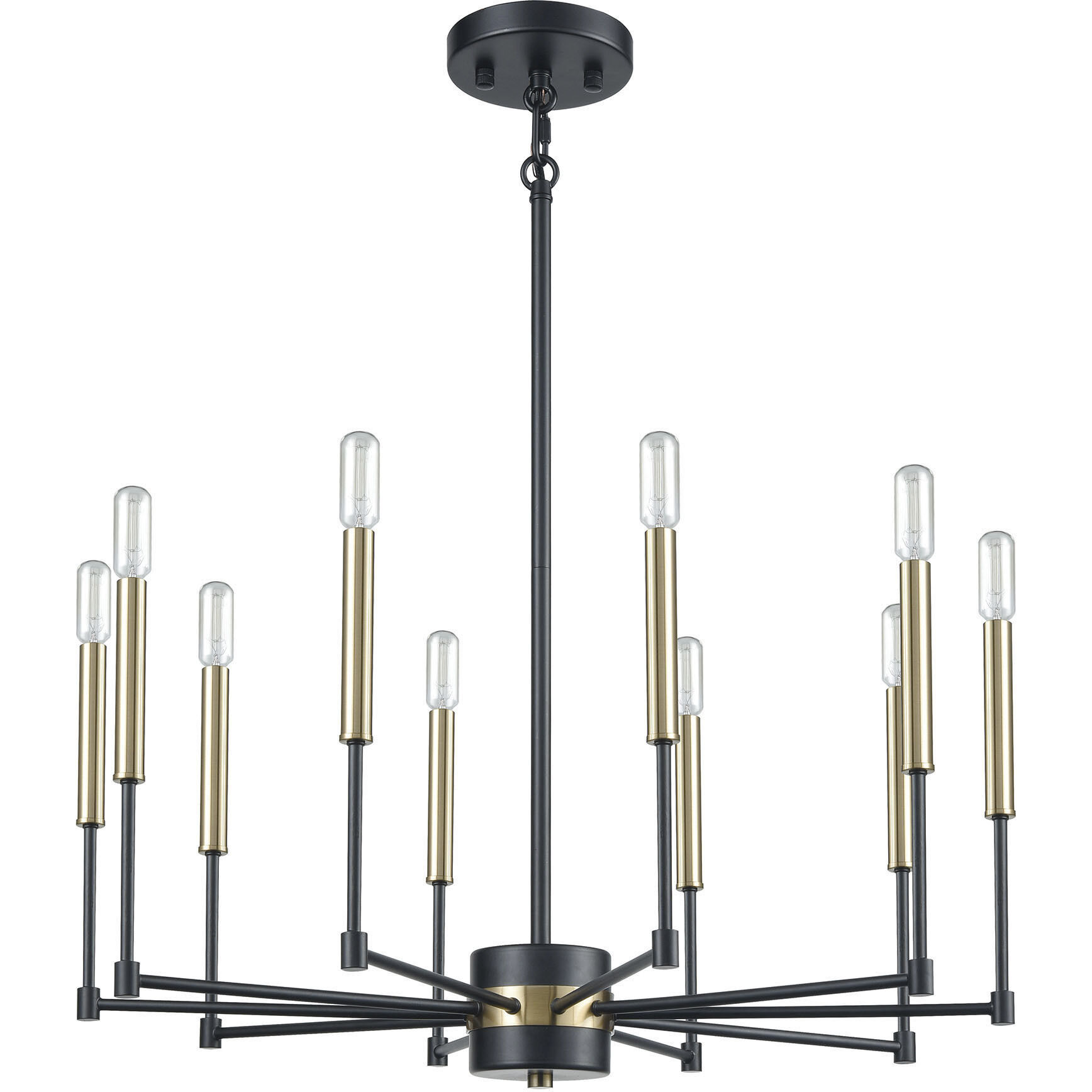 Livingston 10 Light 29 inch Matte Black Chandelier Ceiling Light