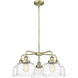Bell 5 Light 26 inch Antique Brass Chandelier Ceiling Light