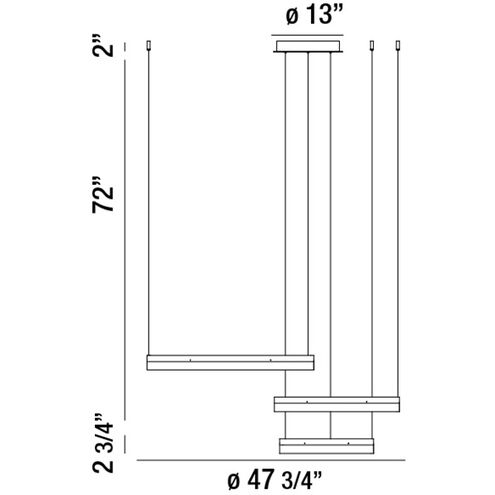 Minuta LED 48 inch Sand White Chandelier Ceiling Light