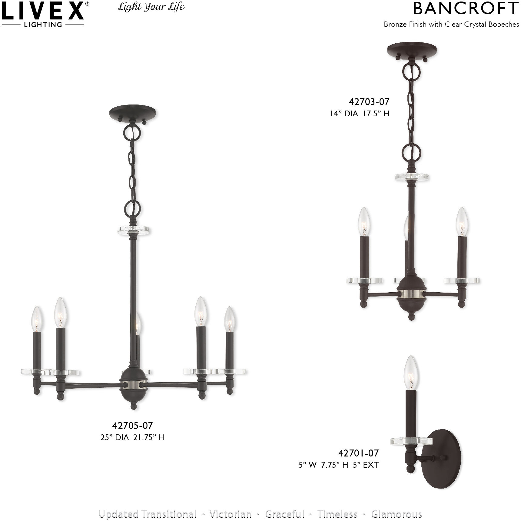 Bennington 3 Light 14 inch Bronze Mini Chandelier Ceiling Light