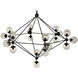 Pluto 20 Light 63 inch Matte Black Chandelier Ceiling Light, Large