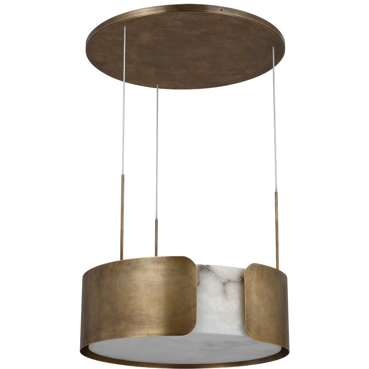 Anne-Marie Barton Armise LED 27.5 inch Mottled Brass Drum Chandelier Ceiling Light