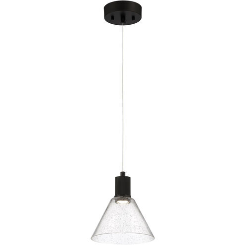 Port Nine LED 8 inch Matte Black Pendant Ceiling Light in Seeded